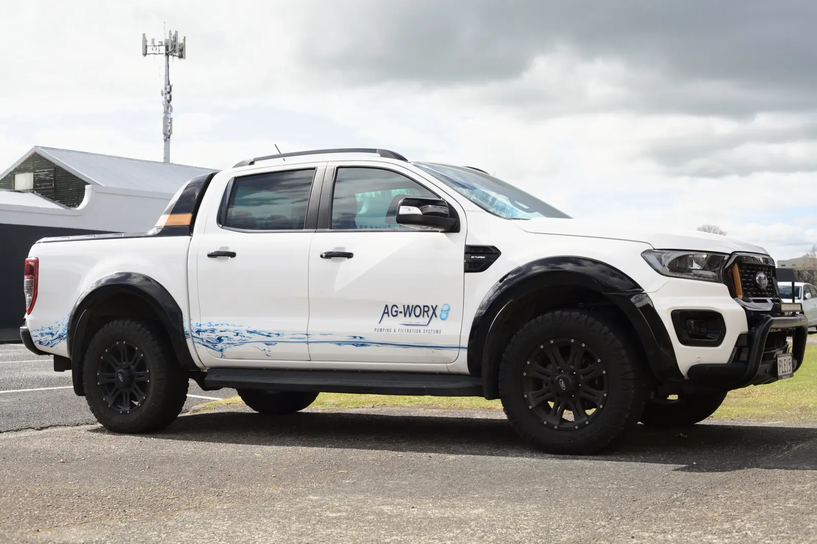 The Ag Worx service ute in the yard at Tui Street